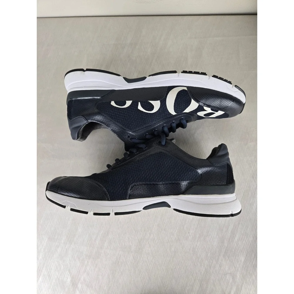 Hugo Boss Mens Navy Blue Side Logo Low Top Sneakers 50397613‎ EU 43